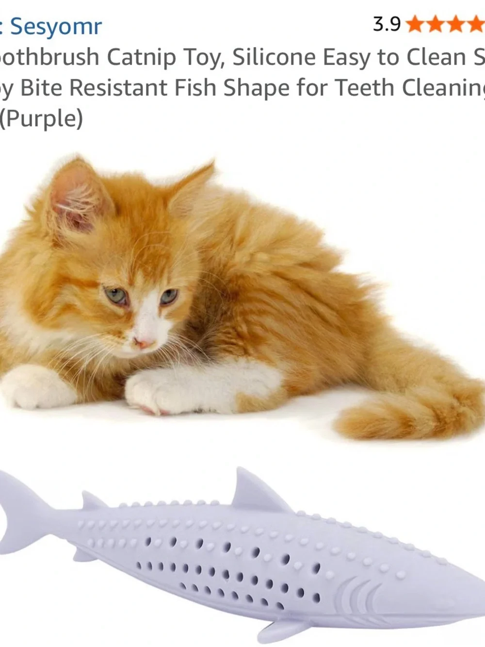 Cat Toothbrush Catnip Toy, Silicone Easy to Clean Soft